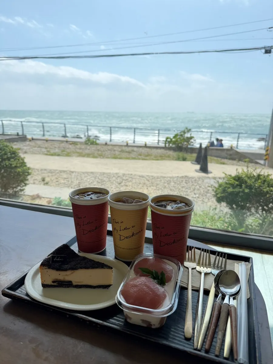 Coffee and dessert set on the table