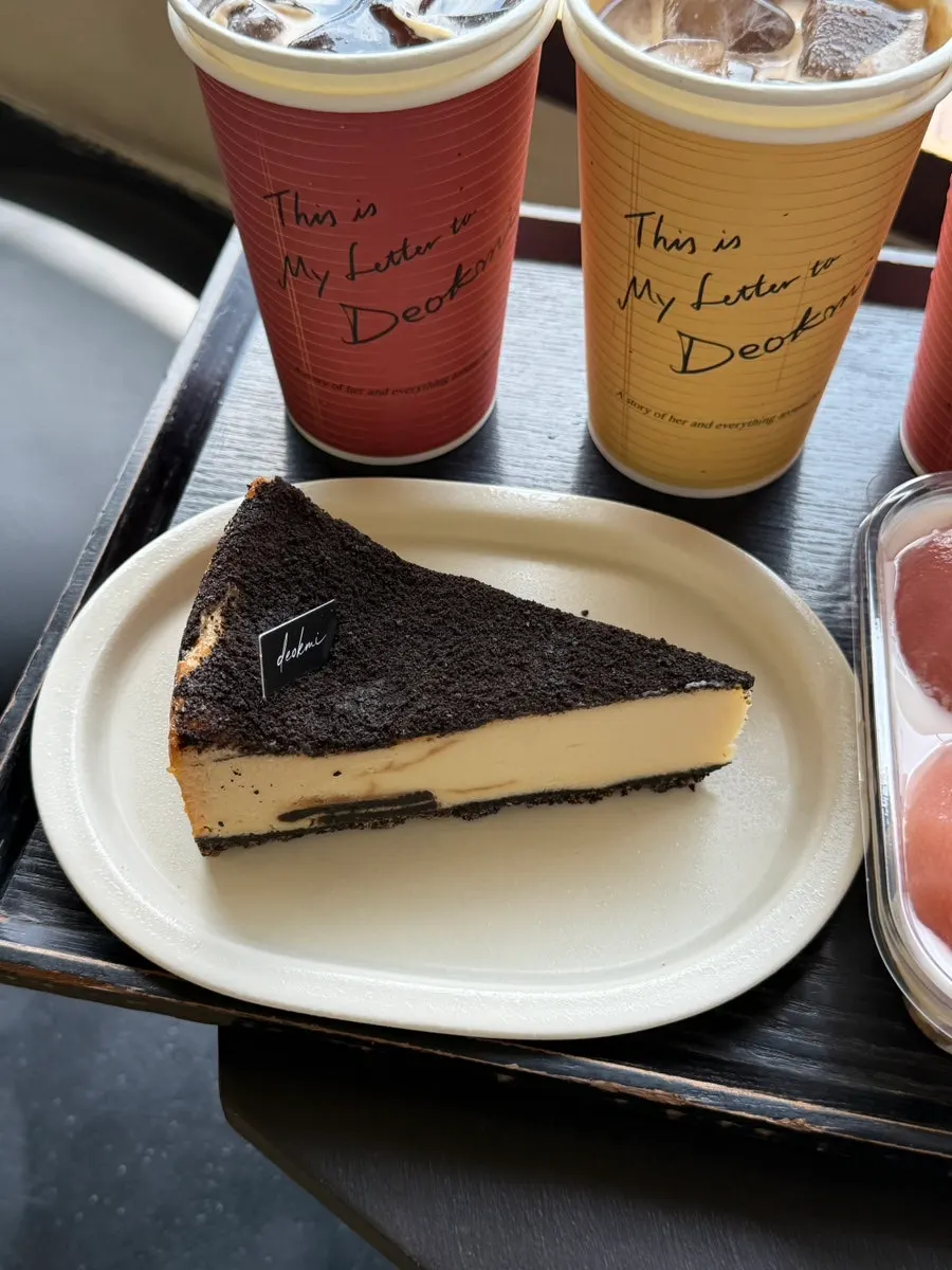 A slice of the signature Oreo cheesecake