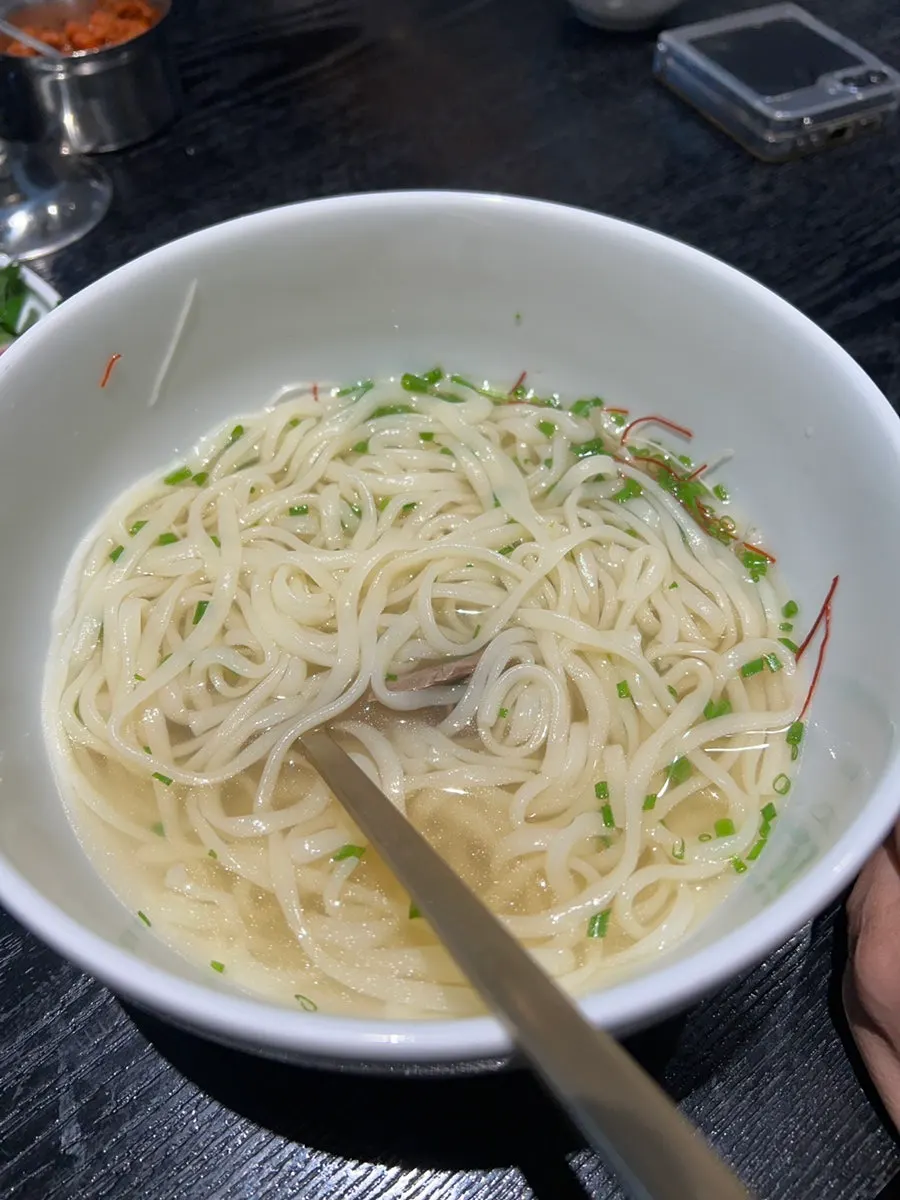 Nutty mixed soy noodles stirred without broth