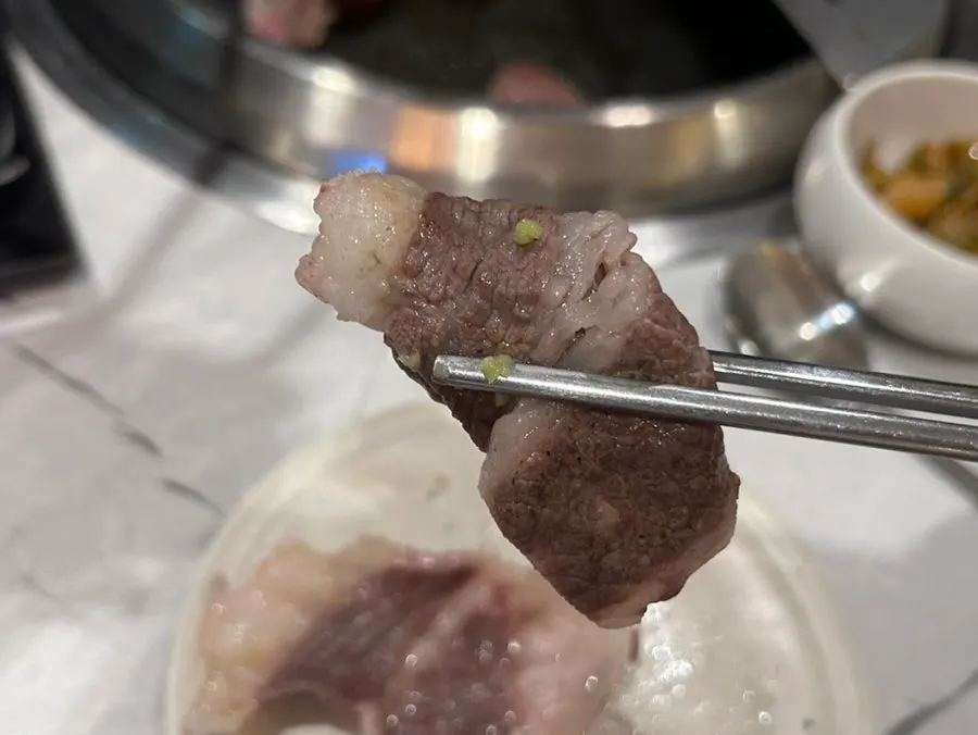 A grilled piece of chadolbagi