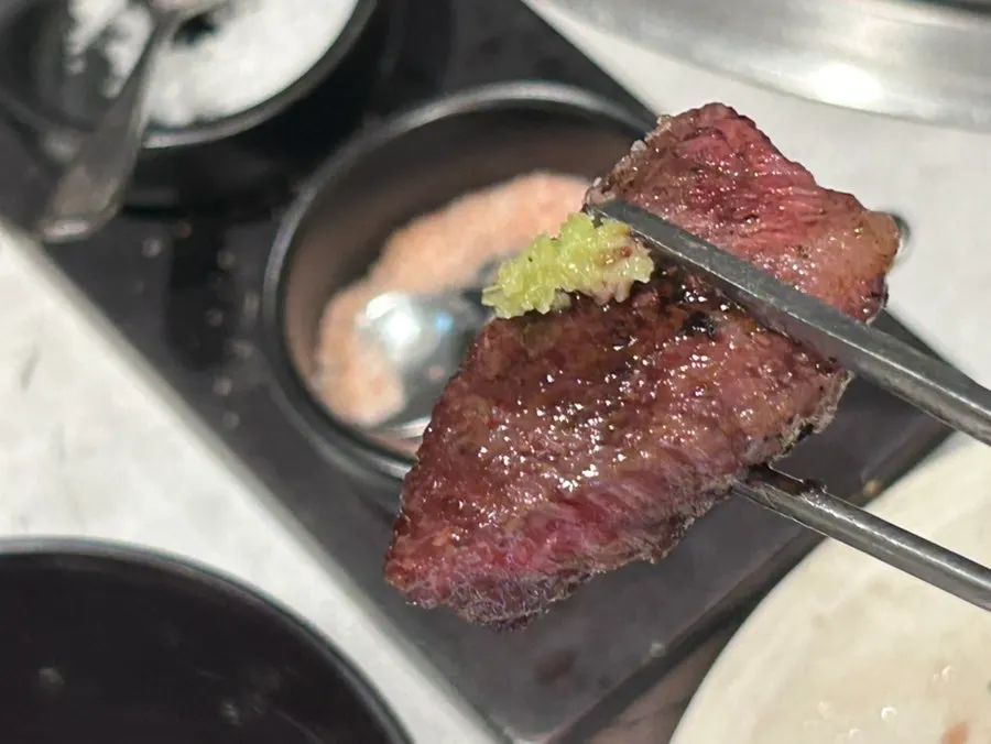 The last of the hanwoo combo being grilled