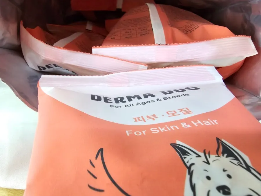 Dermadog food in 250g individual packs