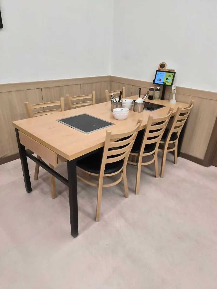 Neatly arranged restaurant seating