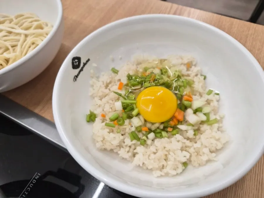 Fluffy fried rice served separately