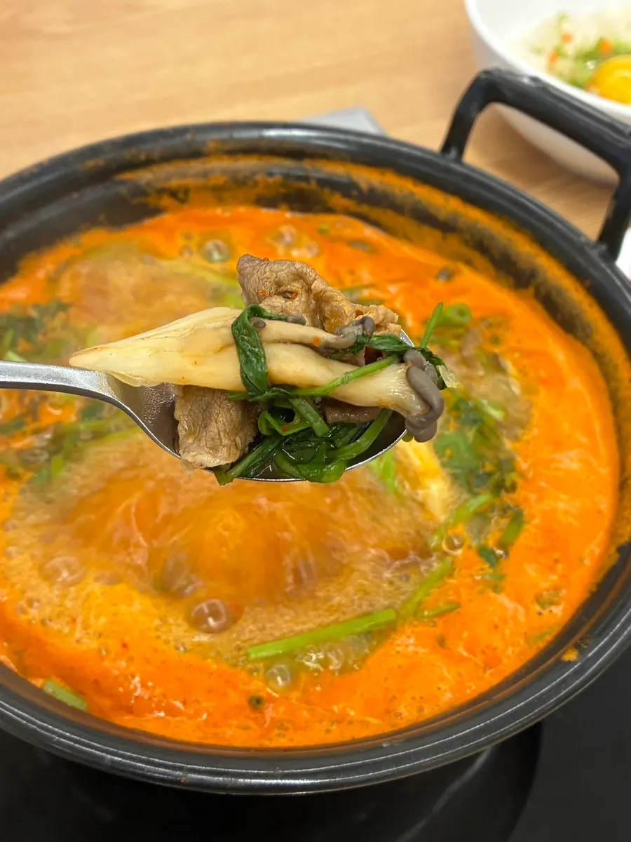 Mushroom kalguksu lunch for two near Giheung-gu Office at Deungchon Shabu Kalguksu Giheung Station Branch
