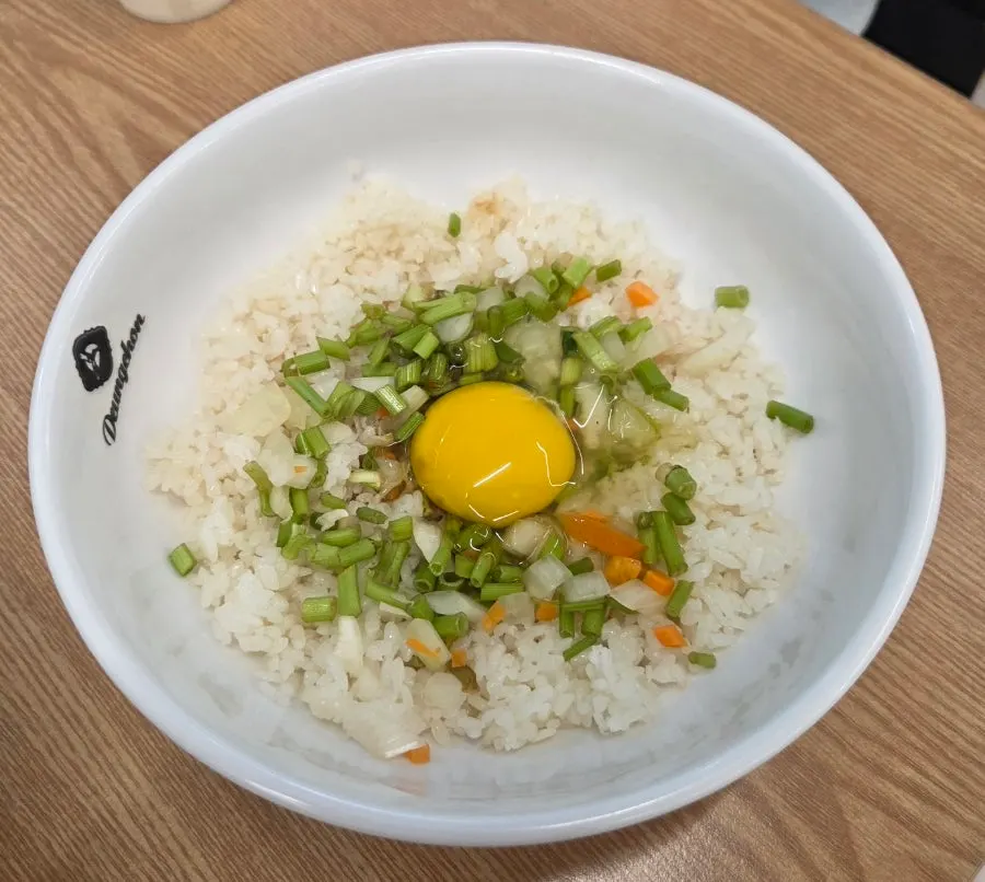 Table set with shabu-shabu ingredients