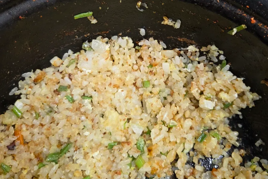 Menu screen listing fried rice as an add-on item
