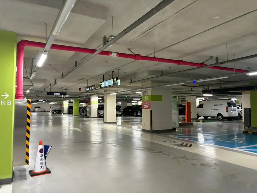 Inside the ICT Valley basement parking lot
