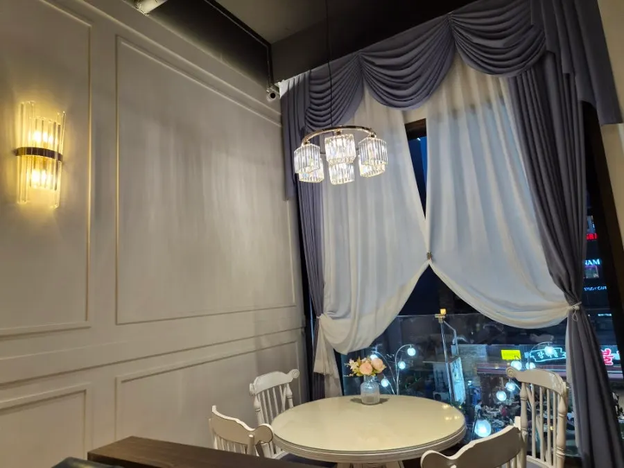 Neatly arranged interior of the café