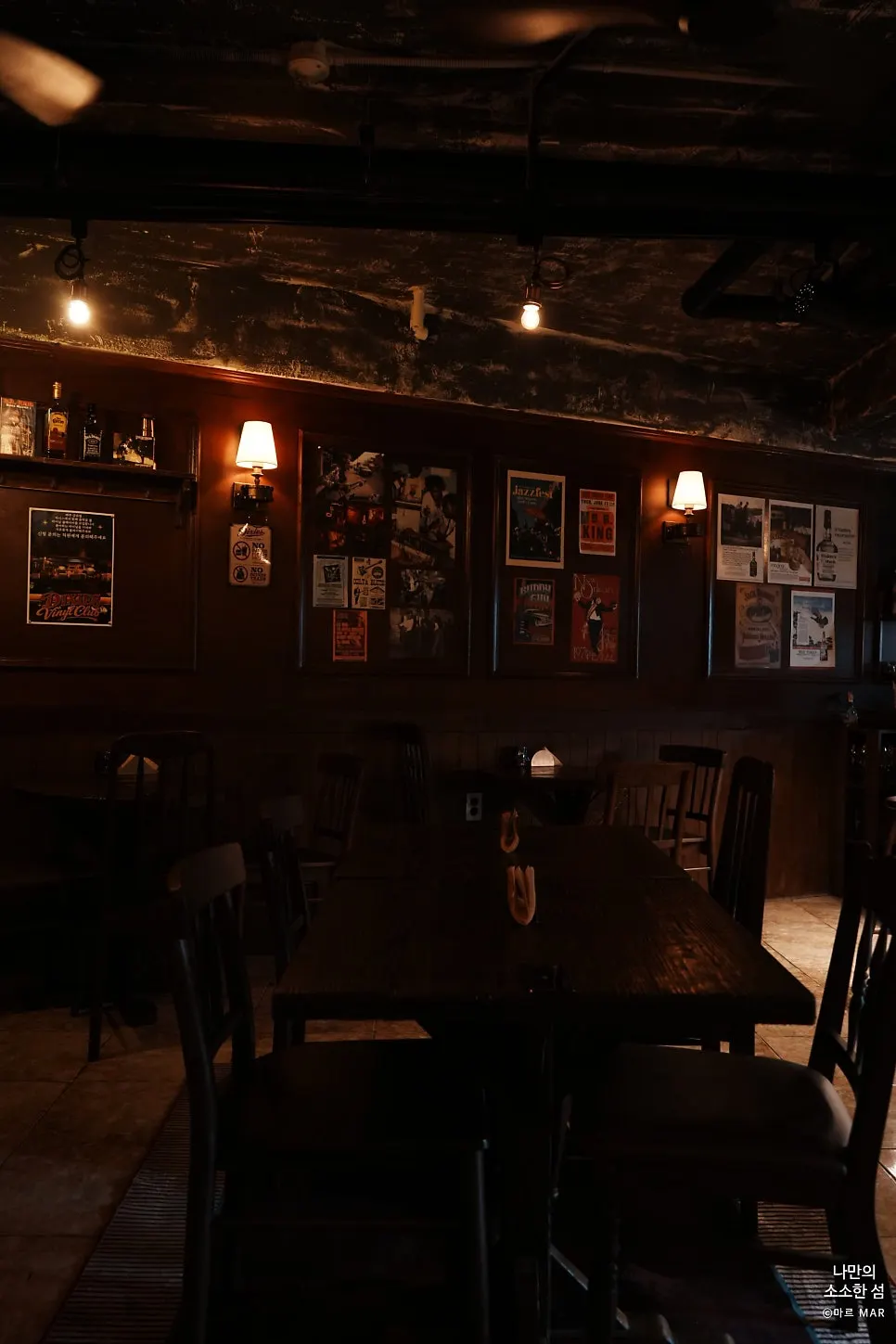 Dimly lit interior of Dixie's