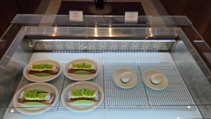 Various breads in Dobana's bakery showcase