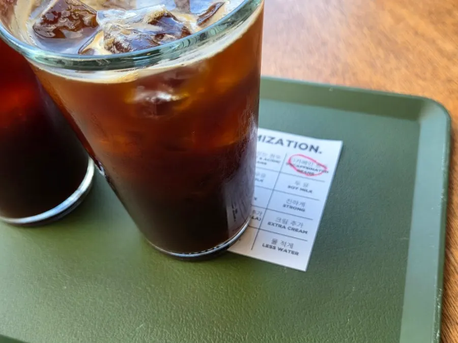 Two glasses of iced americano at Dobana