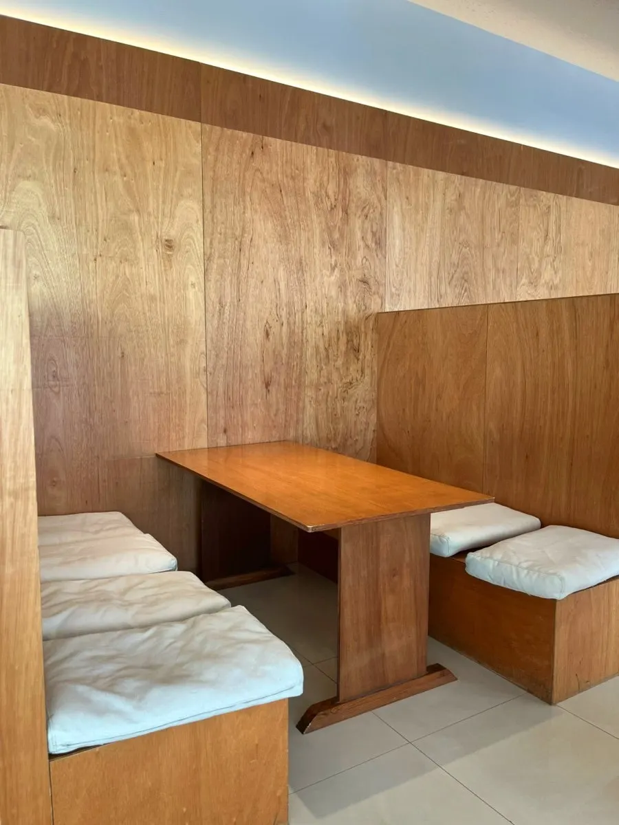 Warm-atmosphere seating inside Dobana