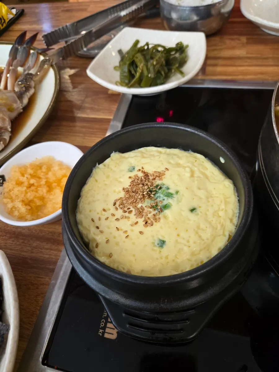 Steamed egg served with the set