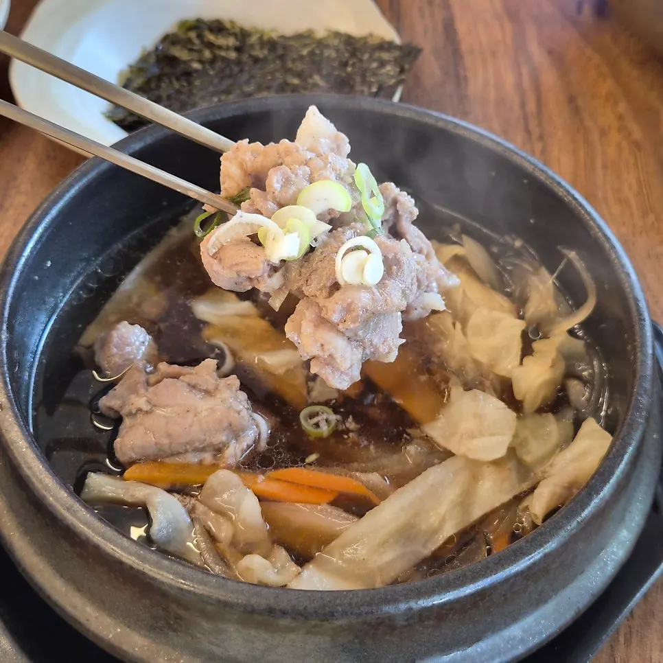 The meal enjoyed together with mom