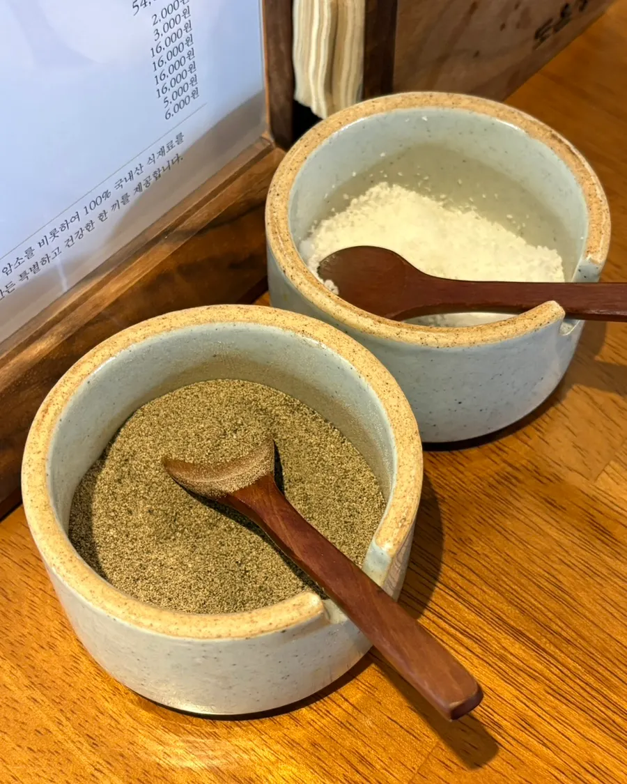 Salt and pepper set on the table