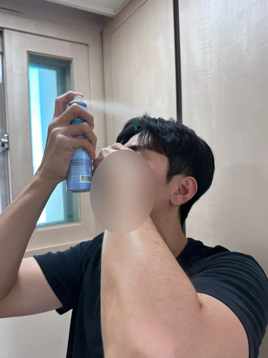 Photo about Air Fit Spray mist application