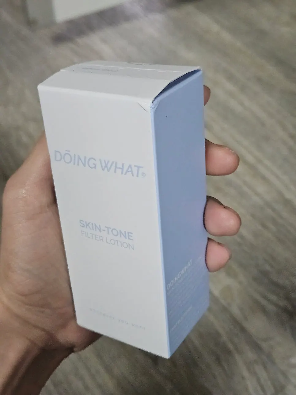 Unboxing photo of Doing What Skin Tone Filter Lotion