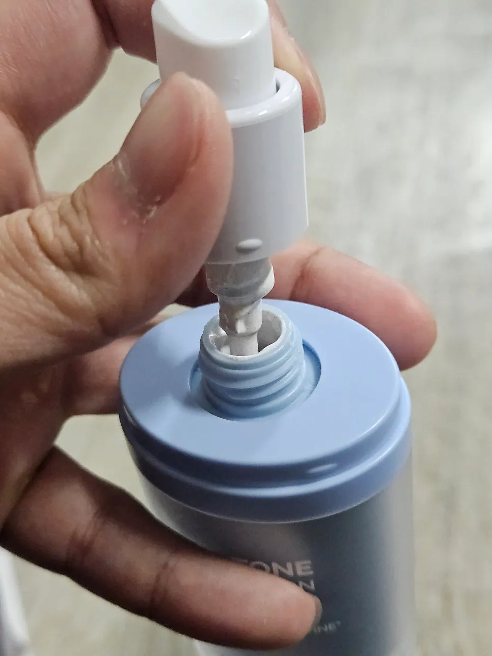 Lotion application showing color capsules bursting