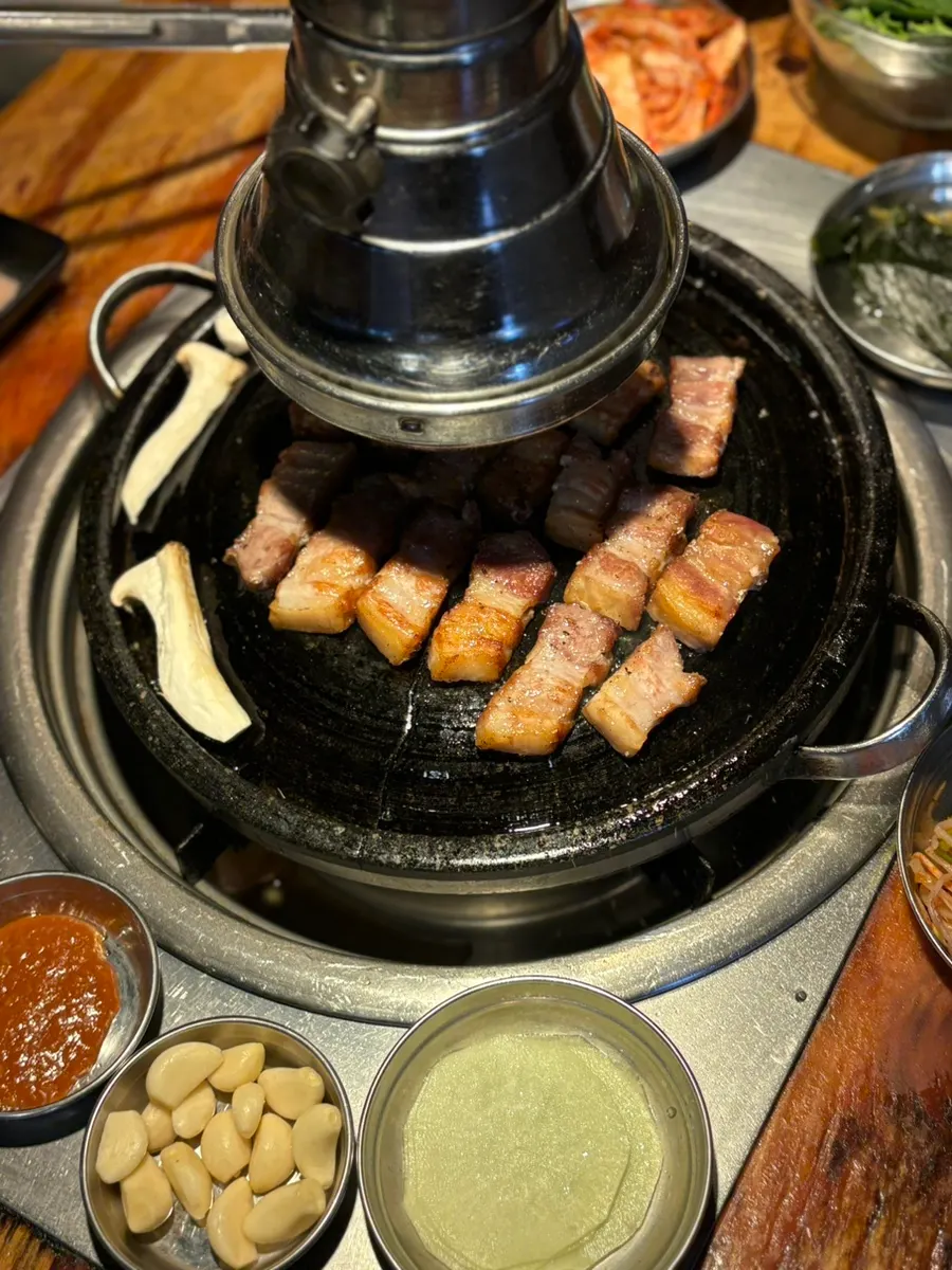 Pork belly cooked just right and ready to eat