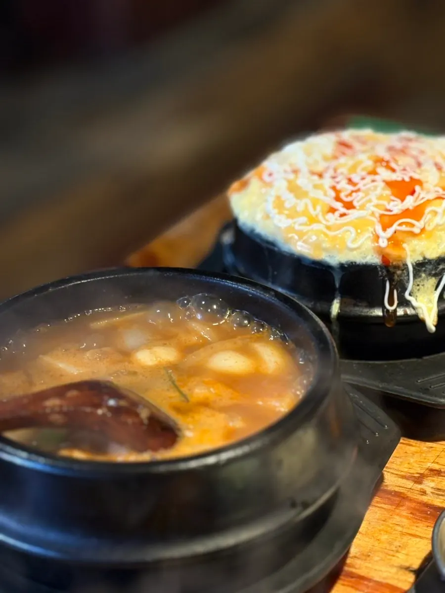 Warm doenjang sulbap paired with pork belly