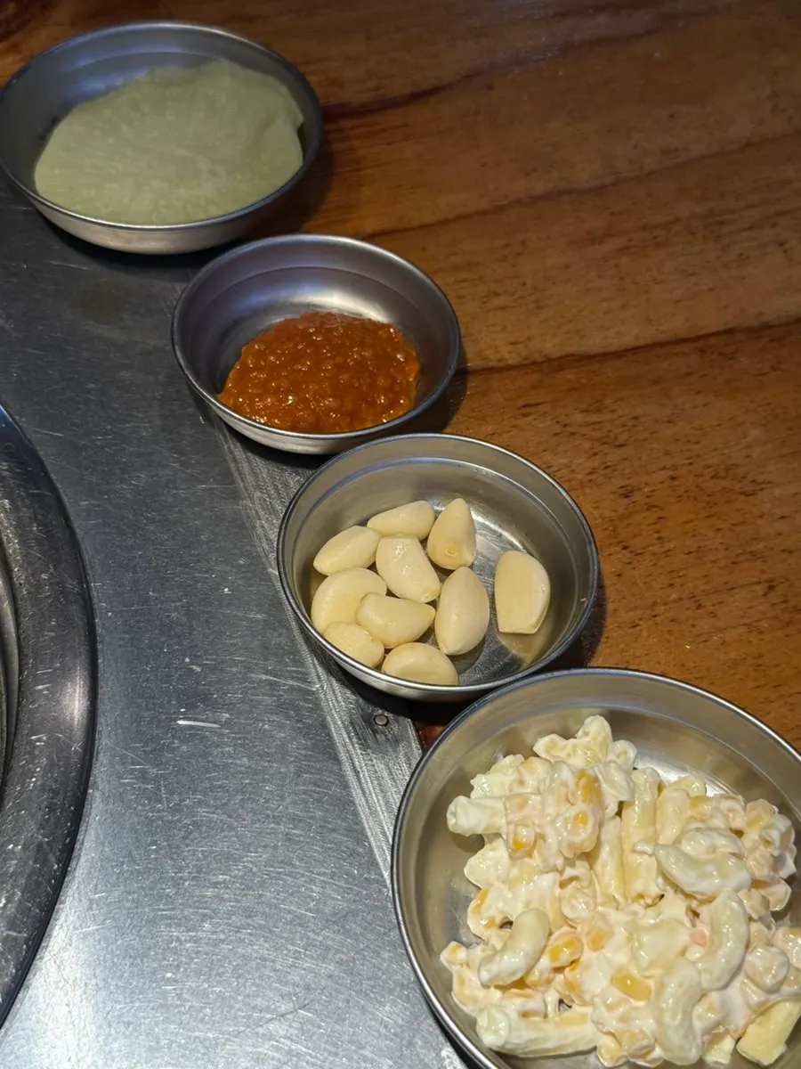 Basic side dishes including lettuce wraps and myeongi namul