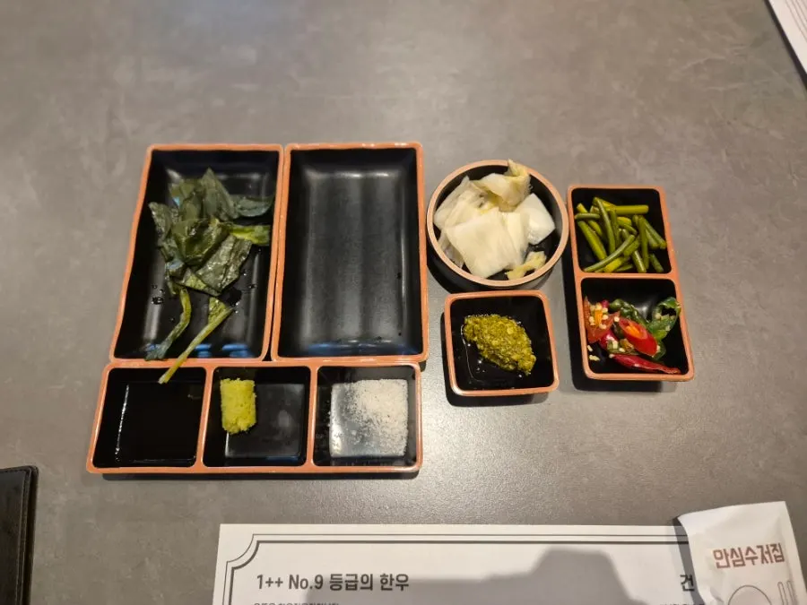 Plate of beef from the Hanwoo Special Set at Ddeum Sukseong Hanwoo No.9
