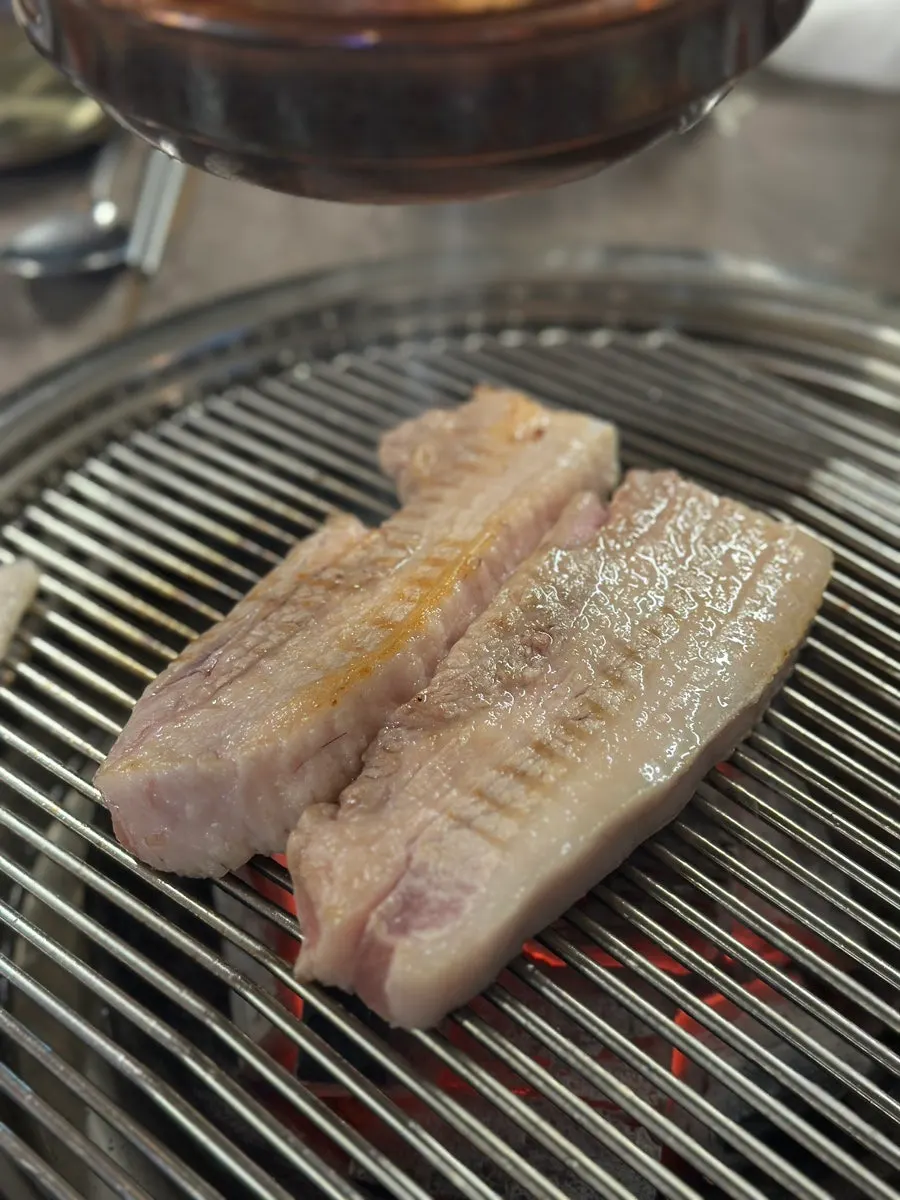 Pork belly browning nicely