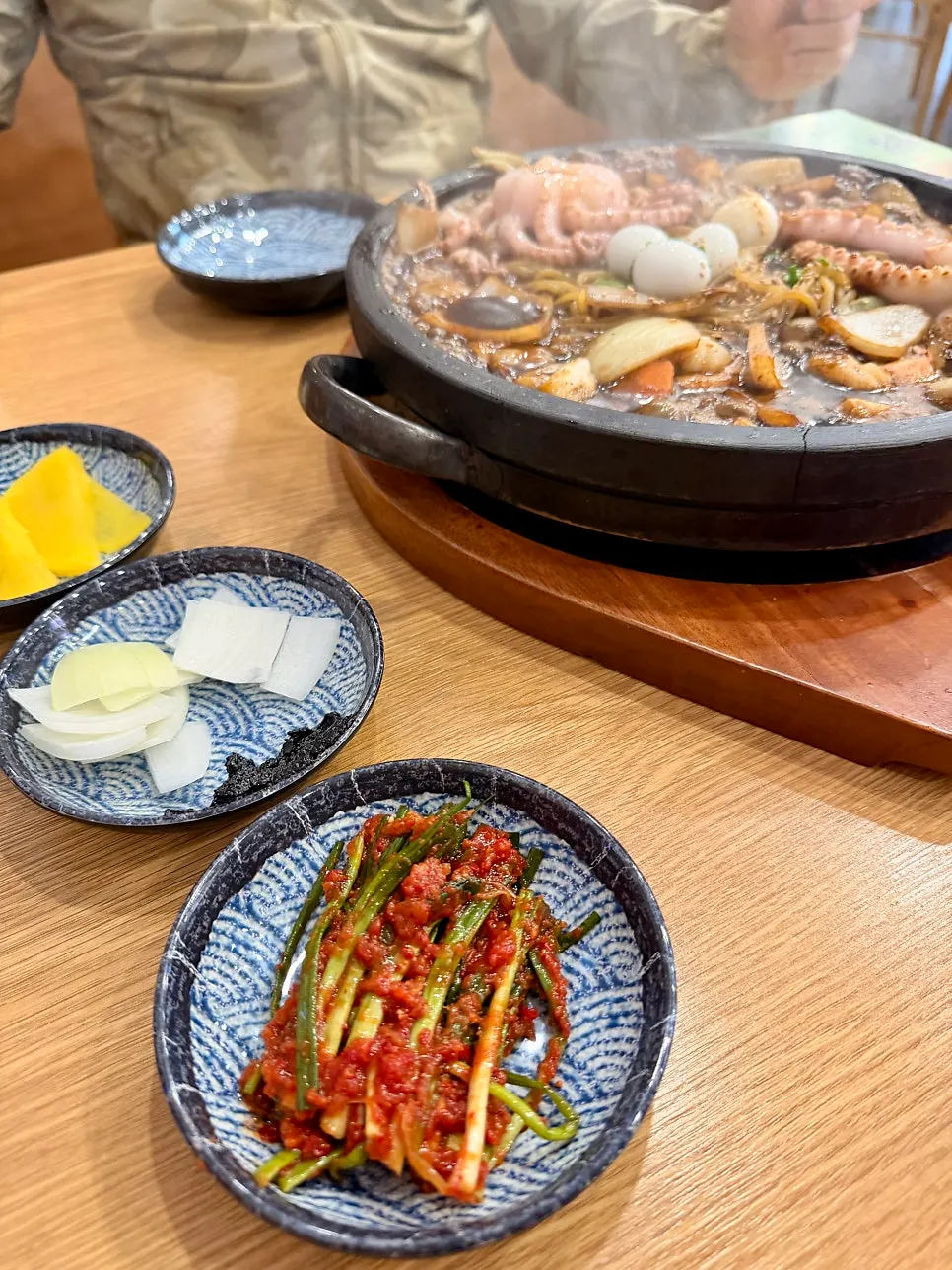 Stone-plate jajangmyeon topped with cheongyang chili powder