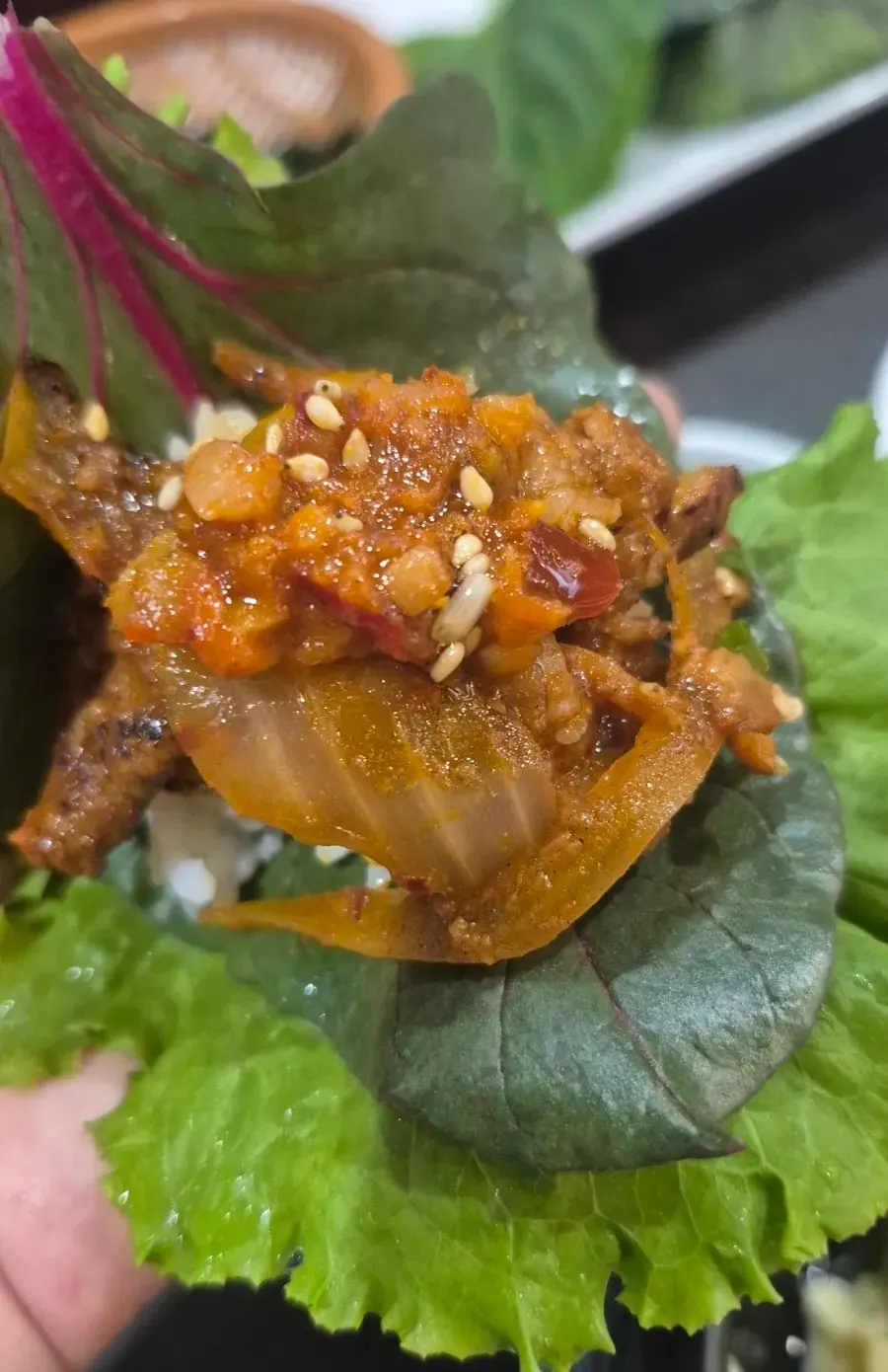 다시마쌈에 싸 먹는 제육볶음