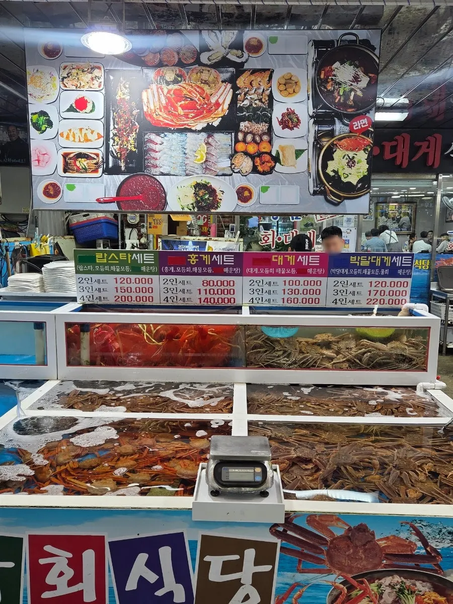 店门前水槽里的海鲜