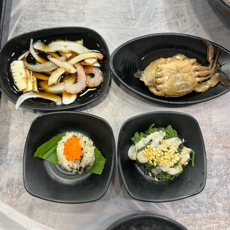 A plate of banchan to pick and choose from
