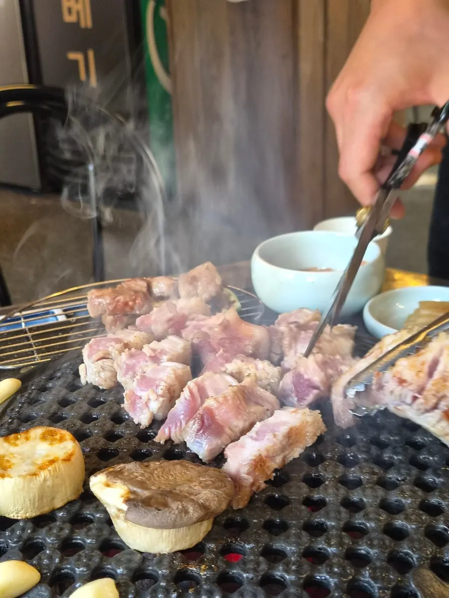Snowflake pork belly with densely scored knife cuts