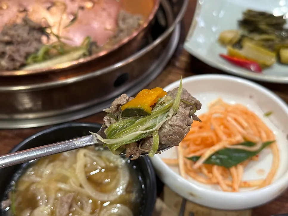 Table at Dongchuwon Bulgogi after finishing the meal