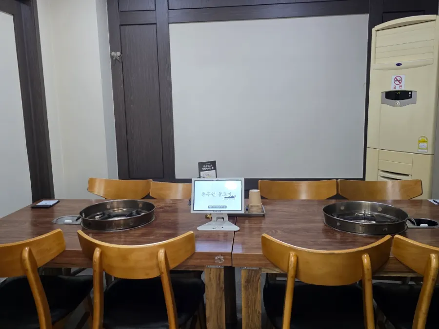 The private room seating area in the back
