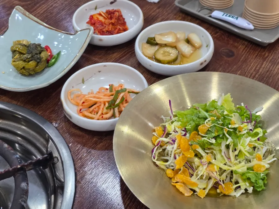 A full spread of basic side dishes