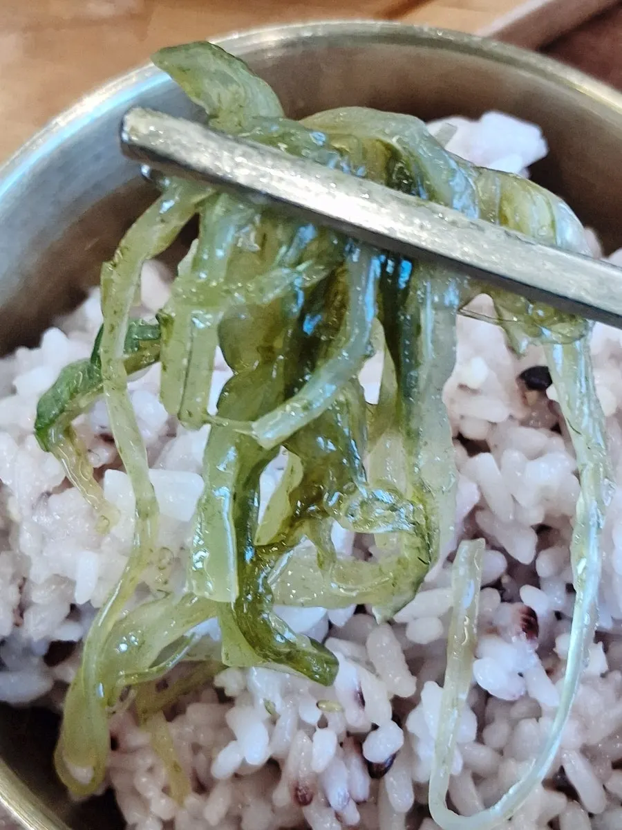 나물과 김치류 반찬 접시