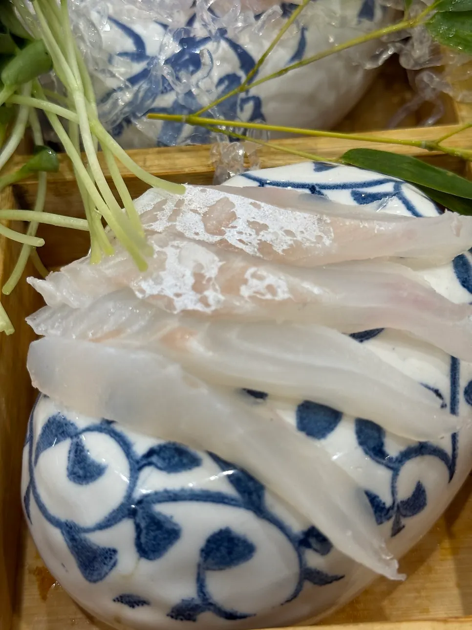 Full spread of the sashimi platter setting