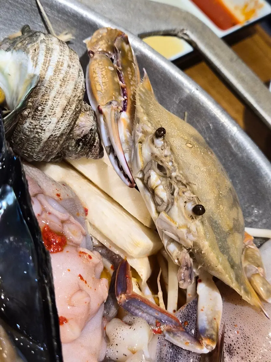 Close-up of abalone in the seafood stew