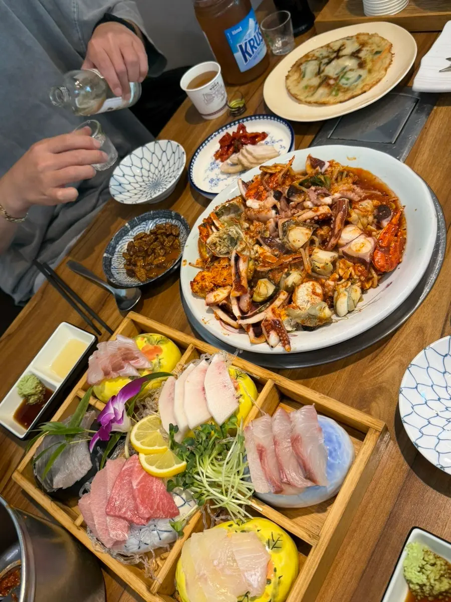 Seafood prepped by the staff for easy eating