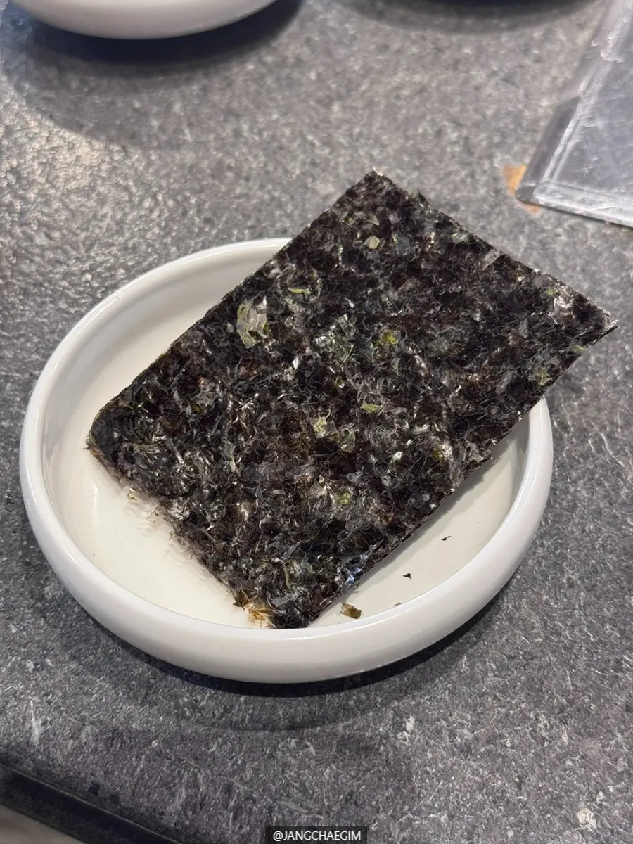 한우 생차돌박이와 수향미 밥 조합