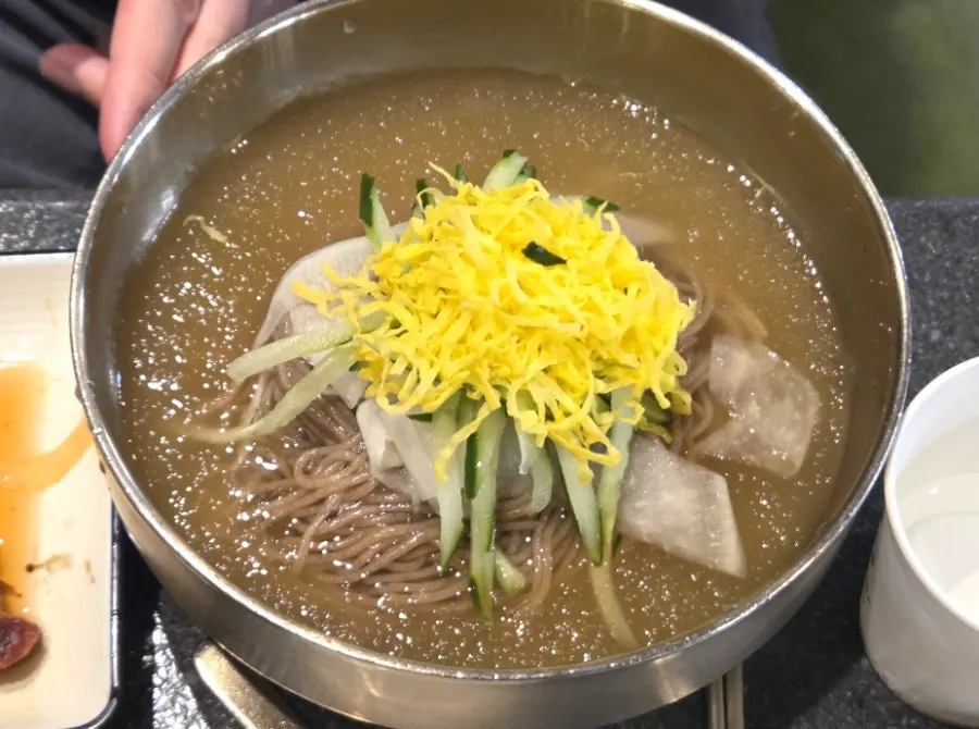 마무리 식사로 주문한 물냉면