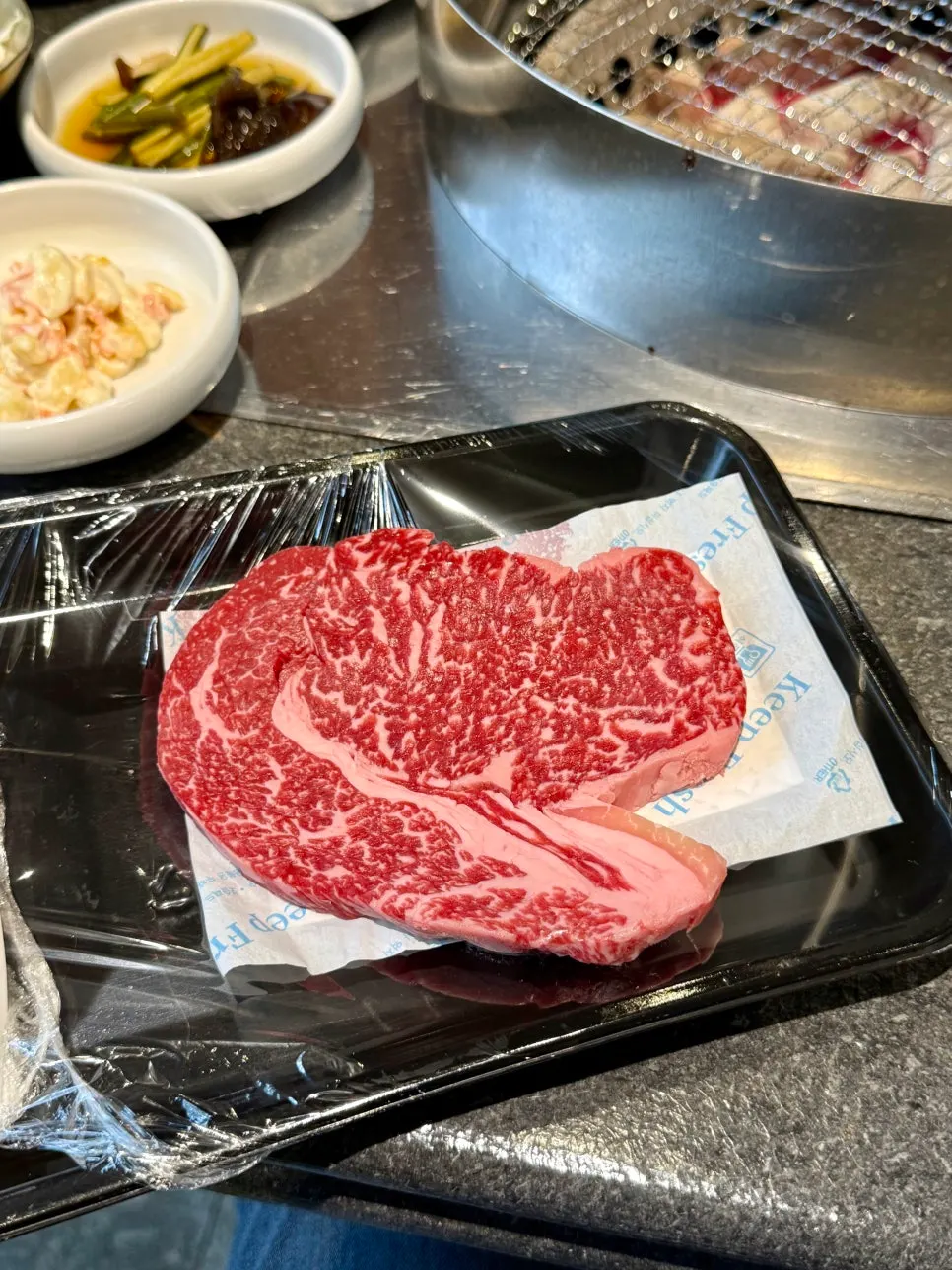 A pack of 1+ grade hanwoo lower sirloin