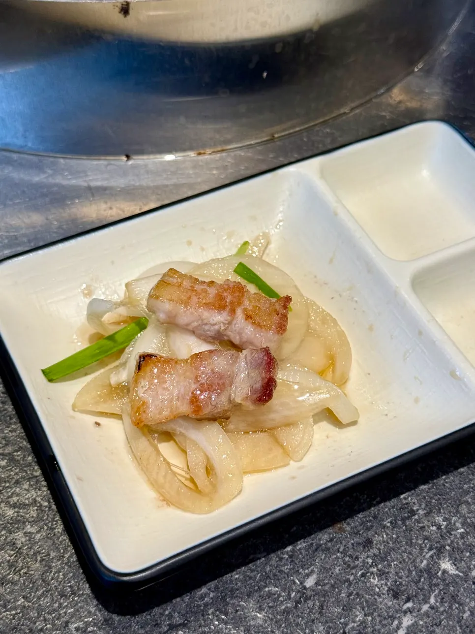 A juicy piece of spicy pork belly