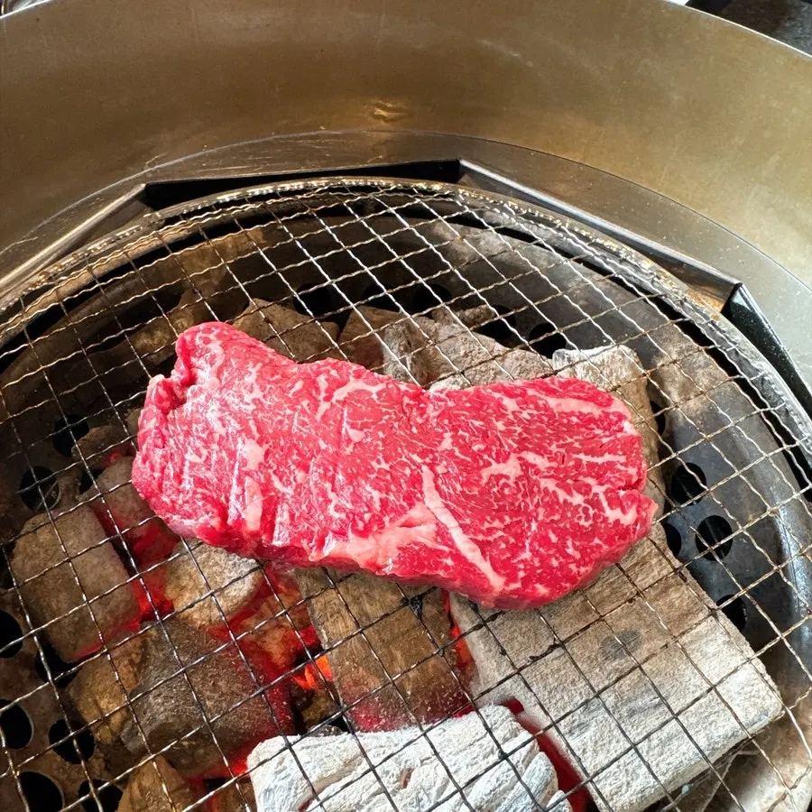Close-up of grilled hanwoo sirloin