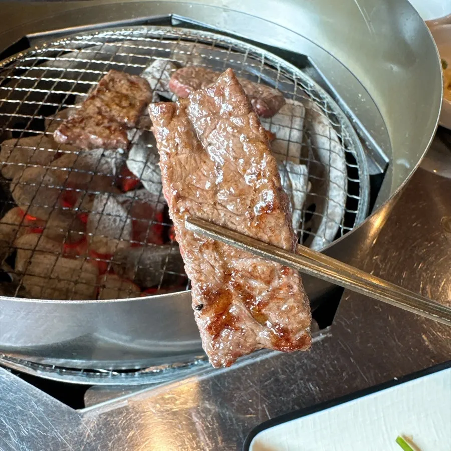 Red-fleshed hanwoo 1++ lower sirloin