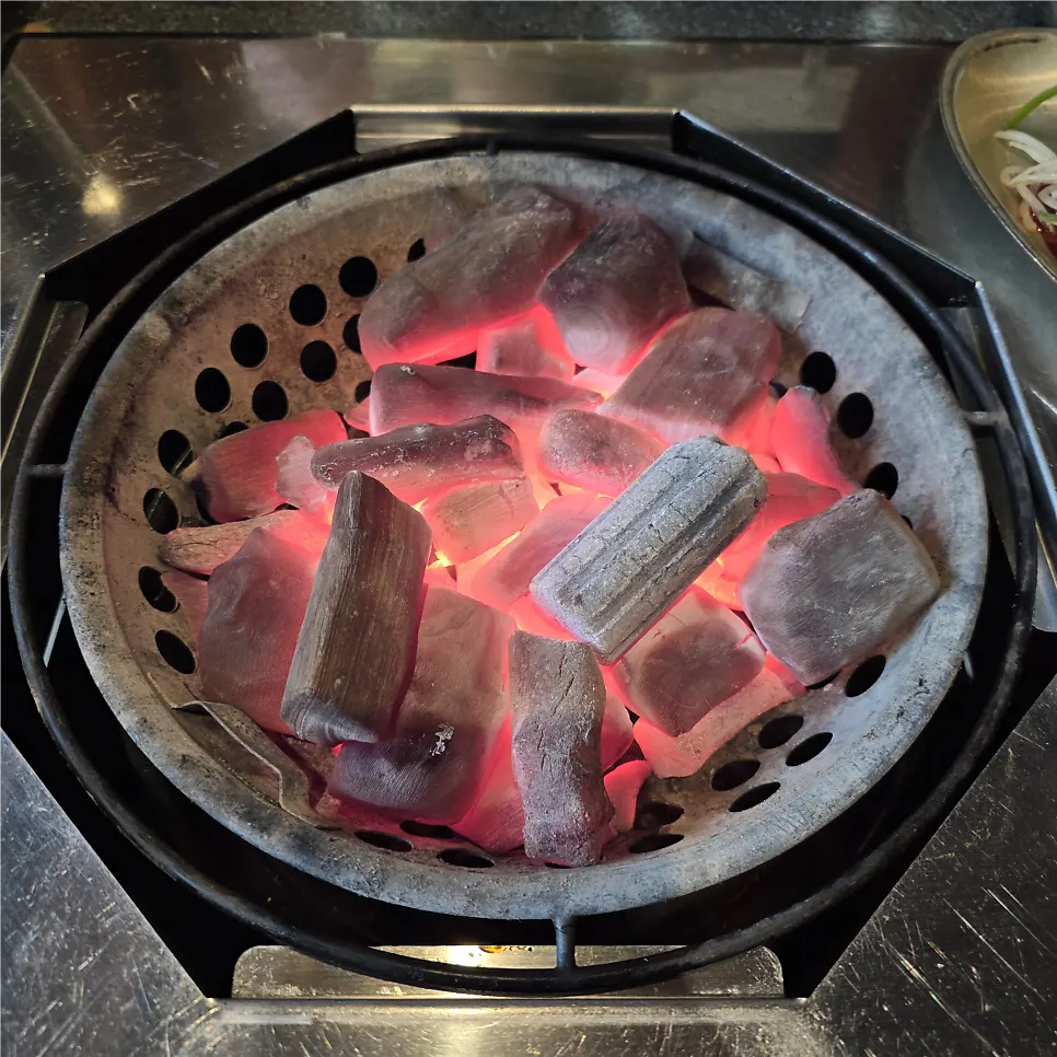 숯불에 구운 이베리코항정살 클로즈업