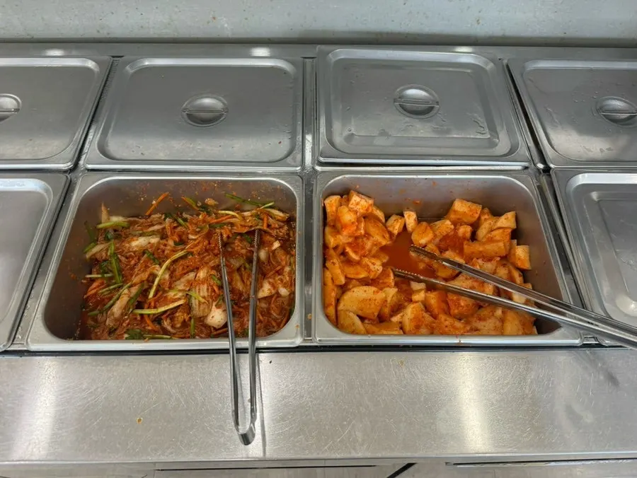View of the restaurant's dining hall tables