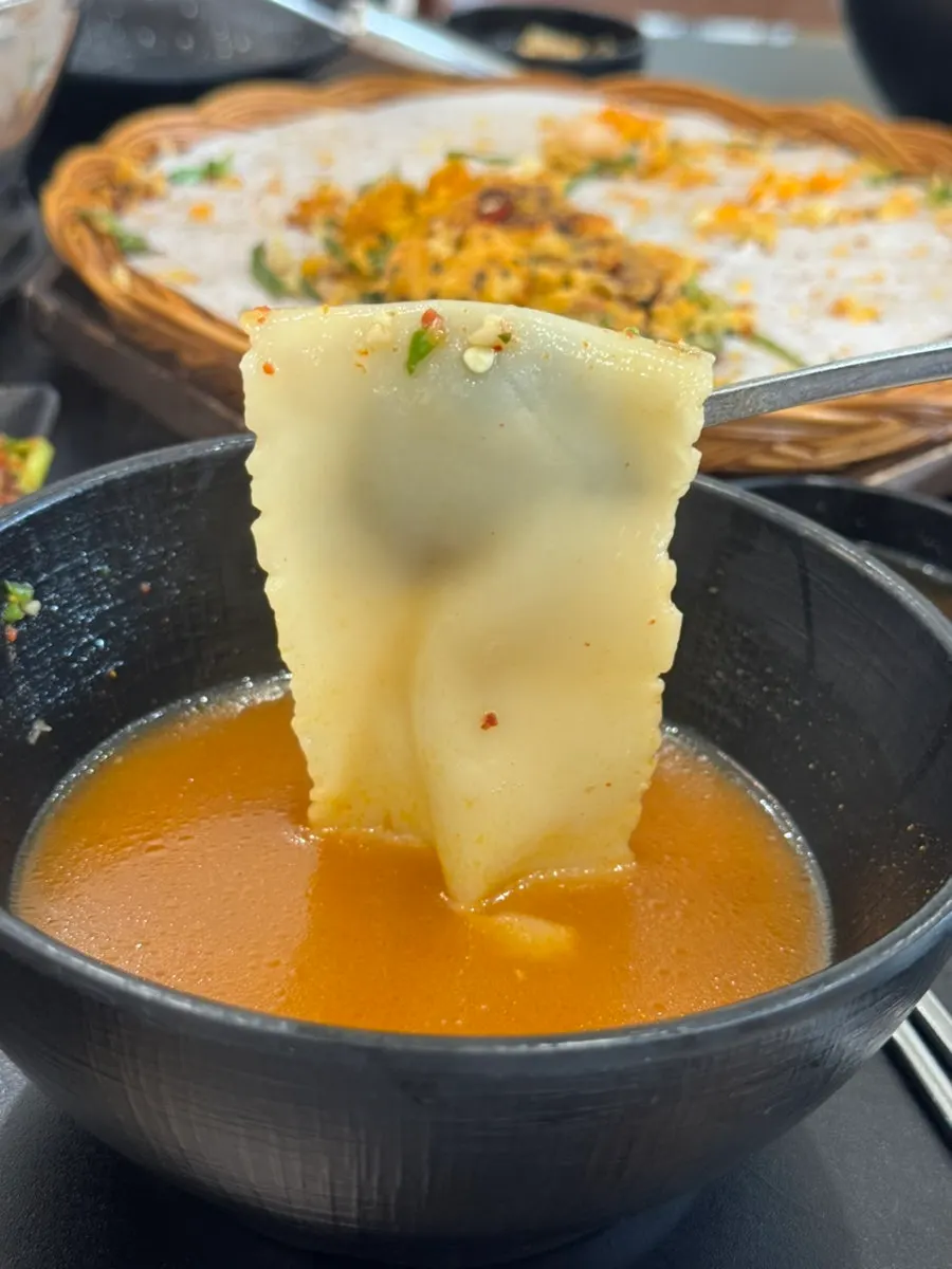 A tender piece of cooked shabu sirloin