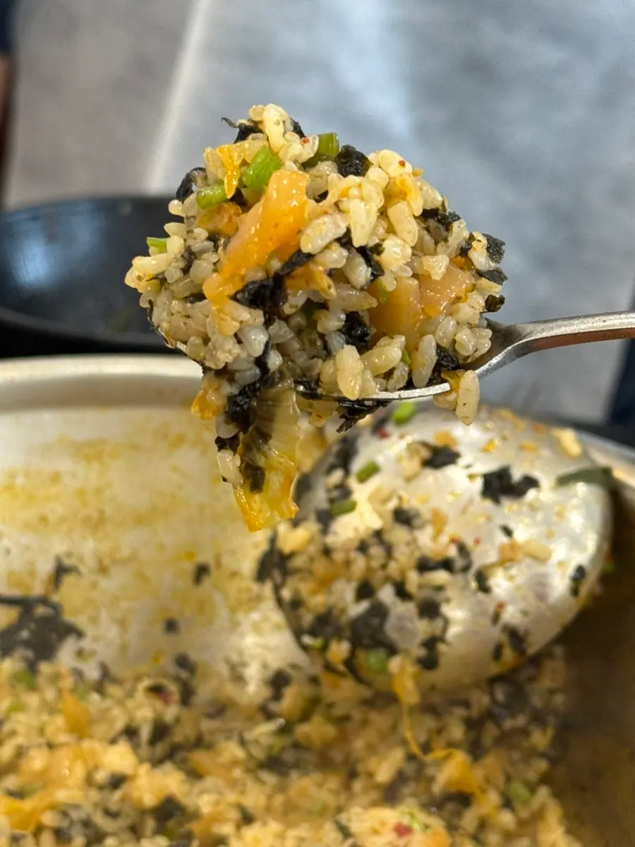 Self-cooked fried rice to finish the meal